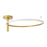 GloboStar® VERONA 61225 Φωτιστικό Οροφής Δαχτυλίδι-Κύκλος LED CCT 36W 4032lm 360° AC 220-240V - Εναλλαγή Φωτισμού μέσω Διακόπτη On/Off All In One Ψυχρό 6000k+Φυσικό 4500k+Θερμό 2700K Φ60 x Υ23cm - Χρυσό Βούρτσας - 3 Χρόνια Εγγύηση