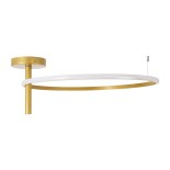 GloboStar® VERONA 61225 Φωτιστικό Οροφής Δαχτυλίδι-Κύκλος LED CCT 36W 4032lm 360° AC 220-240V - Εναλλαγή Φωτισμού μέσω Διακόπτη On/Off All In One Ψυχρό 6000k+Φυσικό 4500k+Θερμό 2700K Φ60 x Υ23cm - Χρυσό Βούρτσας - 3 Χρόνια Εγγύηση