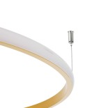 GloboStar® VERONA 61225 Φωτιστικό Οροφής Δαχτυλίδι-Κύκλος LED CCT 36W 4032lm 360° AC 220-240V - Εναλλαγή Φωτισμού μέσω Διακόπτη On/Off All In One Ψυχρό 6000k+Φυσικό 4500k+Θερμό 2700K Φ60 x Υ23cm - Χρυσό Βούρτσας - 3 Χρόνια Εγγύηση