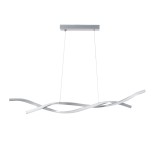 GLOBOSTAR® MORALES 61277 Μοντέρνο Κρεμαστό Φωτιστικό Οροφής LED 54W 5400lm 300° AC 220-240V IP20 Ρυθμιζόμενο Λευκό CCT με Χειριστήριο από 2700K έως 6000K Dimmable - Lumileds SMD Chip - Νίκελ Βούρτσας - Μ90 x Π14 x Υ14cm - 3 Χρόνια Εγγύηση