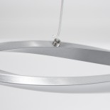 GLOBOSTAR® MORALES 61277 Μοντέρνο Κρεμαστό Φωτιστικό Οροφής LED 54W 5400lm 300° AC 220-240V IP20 Ρυθμιζόμενο Λευκό CCT με Χειριστήριο από 2700K έως 6000K Dimmable - Lumileds SMD Chip - Νίκελ Βούρτσας - Μ90 x Π14 x Υ14cm - 3 Χρόνια Εγγύηση