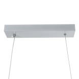 GLOBOSTAR® MORALES 61277 Μοντέρνο Κρεμαστό Φωτιστικό Οροφής LED 54W 5400lm 300° AC 220-240V IP20 Ρυθμιζόμενο Λευκό CCT με Χειριστήριο από 2700K έως 6000K Dimmable - Lumileds SMD Chip - Νίκελ Βούρτσας - Μ90 x Π14 x Υ14cm - 3 Χρόνια Εγγύηση