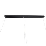 GloboStar® TEREZA 61288 Κρεμαστό Φωτιστικό Οροφής Design LED CCT 67W 7504lm 300° AC 220-240V - Εναλλαγή Φωτισμού μέσω Τηλεχειριστηρίου All In One Ψυχρό 6000k+Φυσικό 4500k+Θερμό 2700K Dimmable Μ110 x Π4.5 x Υ34cm - Μαύρο - 3 Χρόνια Εγγύηση
