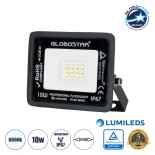 GloboStar® ATLAS 61515 Επαγγελματικός Προβολέας LED 10W 1250lm 120° AC 220-240V - Αδιάβροχος IP67 - Μ10 x Π2 x Υ8cm - Μαύρο - Ψυχρό Λευκό 6000K - LUMILEDS Chips - TÜV Rheinland Certified - 5 Χρόνια Εγγύηση