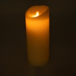 GloboStar® FIREFLAME 79544 Διακοσμητικό Realistic Κερί Παραφίνης με LED Εφέ Κινούμενης Φλόγας - Μπαταρίας & Ασύρματο Χειριστήριο IR Θερμό Λευκό 2700K Dimmable - Φ10 x Υ25cm