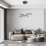 GloboStar® BUTTERFLY 61391 Κρεμαστό Φωτιστικό Οροφής Design LED CCT 75W 8400lm 300° AC 220-240V - Εναλλαγή Φωτισμού μέσω Τηλεχειριστηρίου All In One Ψυχρό 6000k+Φυσικό 4500k+Θερμό 2700k Dimmable Μ71 x Π52 x Υ4cm - Μαύρο - 3 Years Warranty