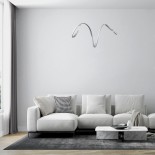 GloboStar® SPIRALE 61285 Κρεμαστό Φωτιστικό Οροφής Design LED CCT 75W 8400lm 300° AC 220-240V - Εναλλαγή Φωτισμού μέσω Τηλεχειριστηρίου All In One Ψυχρό 6000k+Φυσικό 4500k+Θερμό 2700k Dimmable Μ72 x Π25 x Υ30cm - Νίκελ Βούρτσας - 3 Years Warranty