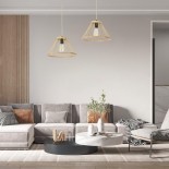 GLOBOSTAR® TYGEE 01930 Boho Κρεμαστό Φωτιστικό Οροφής με Ντουί 1 x E27 AC 220-240V IP20 - Μπεζ - Μ35 x Π35 x Υ22cm