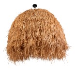 GloboStar® GUADELOUPE 02156 Boho Κρεμαστό Φωτιστικό Καμπάνα Μονόφωτο 1 x E27 IP20 Μπεζ Raffia - Μ120 x Π120 x Υ100cm