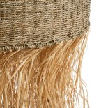 GloboStar® SAINTLUCIA 02161 Boho Κρεμαστό Φωτιστικό Καμπάνα Μονόφωτο 1 x E27 IP20 Μπεζ Raffia - Μ66 x Π66 x Υ120cm