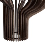 GloboStar® MIHIRO 02173 Boho Κρεμαστό Φωτιστικό Πλέγμα Μονόφωτο 1 x E27 IP20 Καφέ Ξύλο - Μ32 x Π32 x Υ56cm