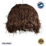 GloboStar® GUADELOUPE 02295 Boho Κρεμαστό Φωτιστικό Καμπάνα Μονόφωτο 1 x E27 IP20 Καφέ Raffia - Μ120 x Π120 x Υ100cm
