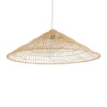 GLOBOSTAR® KAIA 02347 Boho Κρεμαστό Φωτιστικό Οροφής με Ντουί 1 x E27 AC 220-240V IP20 - Μπεζ - Μ80 x Π80 x Υ26cm