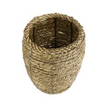 GloboStar® Artificial Garden THASSOS 20295 Διακοσμητικό Πλεκτό Καλάθι - Κασπώ Γλάστρα - Flower Pot Μπεζ Φ18 x Υ24cm