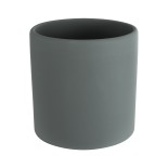 GloboStar® Artificial Garden NAPOLI 20494 Διακοσμητικό Κεραμικό Κασπώ Γλάστρα - Flower Pot Γκρι Πράσινο με Χρυσό Φ15 x Υ15cm