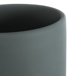 GloboStar® Artificial Garden NAPOLI 20494 Διακοσμητικό Κεραμικό Κασπώ Γλάστρα - Flower Pot Γκρι Πράσινο με Χρυσό Φ15 x Υ15cm
