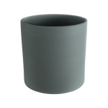 GloboStar® Artificial Garden NAPOLI 20495 Διακοσμητικό Κεραμικό Κασπώ Γλάστρα - Flower Pot Γκρι Πράσινο με Χρυσό Φ20 x Υ20cm