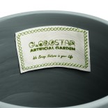 GloboStar® Artificial Garden NAPOLI 20495 Διακοσμητικό Κεραμικό Κασπώ Γλάστρα - Flower Pot Γκρι Πράσινο με Χρυσό Φ20 x Υ20cm