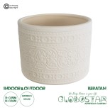 GloboStar® Artificial Garden BERATAN 20514 Διακοσμητικό Κεραμικό Κασπώ Γλάστρα - Flower Pot Λευκό Φ19 x Υ16cm