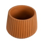 GloboStar® Artificial Garden ZANZIBAR 20539 Διακοσμητικό Κεραμικό Κασπώ Γλάστρα - Flower Pot Πορτοκαλί Φ11.5 x Υ9.5cm