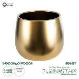 GloboStar® Artificial Garden SIDNEY 20548 Διακοσμητικό Κεραμικό Κασπώ Γλάστρα - Flower Pot Χρυσό Φ16 x Υ13cm