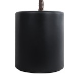 GloboStar® Artificial Garden PUEBLA 20698 Διακοσμητικό Πολυεστερικό Τσιμεντένιο Κασπώ Γλάστρα - Flower Pot Μαύρο Φ41 x Υ46cm
