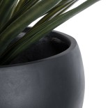 GloboStar® Artificial Garden VITORIA 20700 Διακοσμητικό Πολυεστερικό Τσιμεντένιο Κασπώ Γλάστρα - Flower Pot Μαύρο Φ45 x Υ33cm