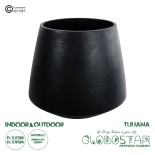 GloboStar® Artificial Garden TIJUANA 20704 Διακοσμητικό Πολυεστερικό Τσιμεντένιο Κασπώ Γλάστρα - Flower Pot Μαύρο Φ82 x Υ90cm