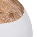 GloboStar® Artificial Garden PANDORA 20705 Επιδαπέδιο Πολυεστερικό Τσιμεντένιο Κασπώ Γλάστρα - Flower Pot Λευκό με Καφέ Μ60 x Π55 x Υ43cm