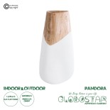 GloboStar® Artificial Garden PANDORA 20707 Επιδαπέδιο Πολυεστερικό Τσιμεντένιο Κασπώ Γλάστρα - Flower Pot Καφέ με Λευκό Μ49 x Π45 x Υ90cm