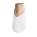 GloboStar® Artificial Garden PANDORA 20707 Επιδαπέδιο Πολυεστερικό Τσιμεντένιο Κασπώ Γλάστρα - Flower Pot Καφέ με Λευκό Μ49 x Π45 x Υ90cm