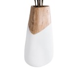 GloboStar® Artificial Garden PANDORA 20707 Επιδαπέδιο Πολυεστερικό Τσιμεντένιο Κασπώ Γλάστρα - Flower Pot Καφέ με Λευκό Μ49 x Π45 x Υ90cm