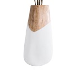 GloboStar® Artificial Garden PANDORA 20707 Επιδαπέδιο Πολυεστερικό Τσιμεντένιο Κασπώ Γλάστρα - Flower Pot Καφέ με Λευκό Μ49 x Π45 x Υ90cm
