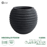 GloboStar® Artificial Garden ILAEIRA 20713 Επιδαπέδιο Πολυεστερικό Τσιμεντένιο Κασπώ Γλάστρα - Flower Pot Μαύρο Φ58 x Υ53cm