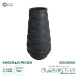GloboStar® Artificial Garden BOLOGNA 20727 Επιδαπέδιο Πολυεστερικό Τσιμεντένιο Κασπώ Γλάστρα - Flower Pot Μαύρο Φ45 x Υ90cm