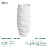 GloboStar® Artificial Garden PORTOFINO 20729 Επιδαπέδιο Πολυεστερικό Τσιμεντένιο Κασπώ Γλάστρα - Flower Pot Λευκό Φ50 x Υ110cm