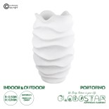 GloboStar® Artificial Garden PORTOFINO 20730 Επιδαπέδιο Πολυεστερικό Τσιμεντένιο Κασπώ Γλάστρα - Flower Pot Λευκό Φ50 x Υ80cm