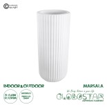 GloboStar® Artificial Garden MARSALA 20736 Επιδαπέδιο Πολυεστερικό Τσιμεντένιο Κασπώ Γλάστρα - Flower Pot Λευκό Φ41 x Υ90cm
