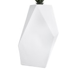 GloboStar® Artificial Garden ALBEROBELLO 20738 Επιδαπέδιο Πολυεστερικό Τσιμεντένιο Κασπώ Γλάστρα - Flower Pot Λευκό Μ58 x Π30 x Υ90cm