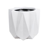 GloboStar® Artificial Garden PADOVA 20741 Επιδαπέδιο Πολυεστερικό Τσιμεντένιο Κασπώ Γλάστρα - Flower Pot Λευκό Φ51 x Υ46cm