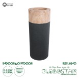 GloboStar® Artificial Garden BELLANO 20748 Επιδαπέδιο Πολυεστερικό Τσιμεντένιο Κασπώ Γλάστρα - Flower Pot Καφέ - Μαύρο Φ36 x Υ90cm