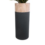 GloboStar® Artificial Garden BELLANO 20748 Επιδαπέδιο Πολυεστερικό Τσιμεντένιο Κασπώ Γλάστρα - Flower Pot Καφέ - Μαύρο Φ36 x Υ90cm