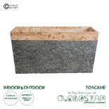 GloboStar® Artificial Garden TOSCANE 20749 Επιδαπέδιο Πολυεστερικό Τσιμεντένιο Κασπώ Γλάστρα - Flower Pot Καφέ - Γκρι Μ110 x Π30 x Υ61cm