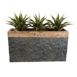 GloboStar® Artificial Garden TOSCANE 20749 Επιδαπέδιο Πολυεστερικό Τσιμεντένιο Κασπώ Γλάστρα - Flower Pot Καφέ - Γκρι Μ110 x Π30 x Υ61cm