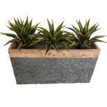 GloboStar® Artificial Garden TOSCANE 20749 Επιδαπέδιο Πολυεστερικό Τσιμεντένιο Κασπώ Γλάστρα - Flower Pot Καφέ - Γκρι Μ110 x Π30 x Υ61cm