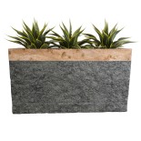 GloboStar® Artificial Garden TOSCANE 20749 Επιδαπέδιο Πολυεστερικό Τσιμεντένιο Κασπώ Γλάστρα - Flower Pot Καφέ - Γκρι Μ110 x Π30 x Υ61cm