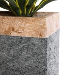 GloboStar® Artificial Garden TOSCANE 20749 Επιδαπέδιο Πολυεστερικό Τσιμεντένιο Κασπώ Γλάστρα - Flower Pot Καφέ - Γκρι Μ110 x Π30 x Υ61cm