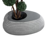 GloboStar® Artificial Garden FLORENCE 20750 Επιδαπέδιο Πολυεστερικό Τσιμεντένιο Κασπώ Γλάστρα - Flower Pot Γκρι Μ108 x Π72 x Υ40cm