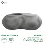GloboStar® Artificial Garden FLORENCE 20751 Επιδαπέδιο Πολυεστερικό Τσιμεντένιο Κασπώ Γλάστρα - Flower Pot Γκρι Μ130 x Π90 x Υ48cm