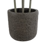 GloboStar® Artificial Garden LUCCA 20755 Επιδαπέδιο Πολυεστερικό Τσιμεντένιο Κασπώ Γλάστρα - Flower Pot Καφέ Φ25 x Υ23cm